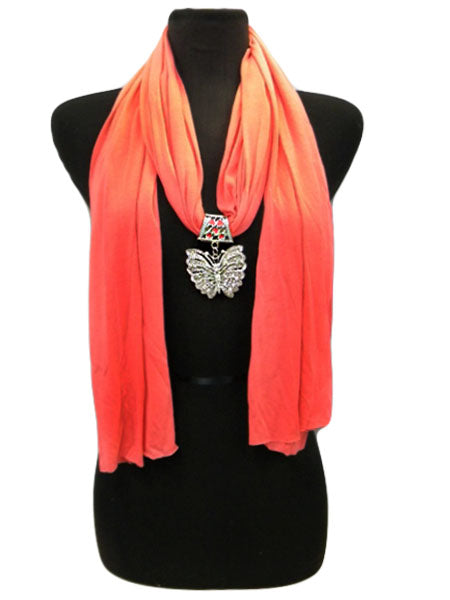 Butterfly Jewel Rhinestone Charm Scarf