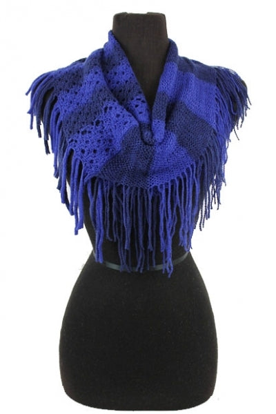 Thick Stripped Double Tone Mini Knit Magic Scarves
