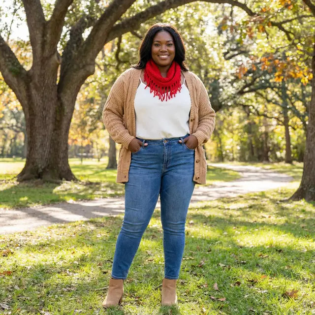 Bubbly Pattern Knitted Hole Design Mini Knit Magic Softness Scarves