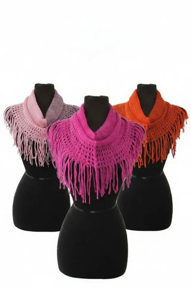 Two Tone Half Shaded Knitted Design Mini Magic Softness Scarves