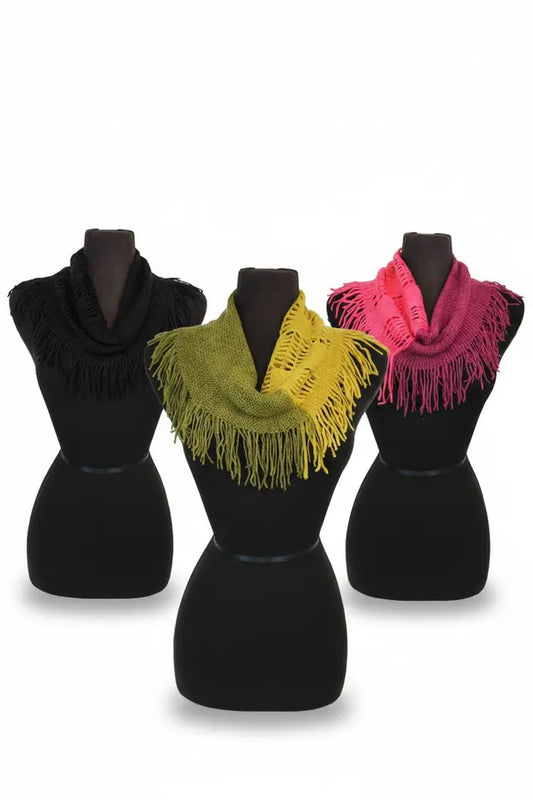 Hole Design Crochet and Knitted Soft Infinity Scarves