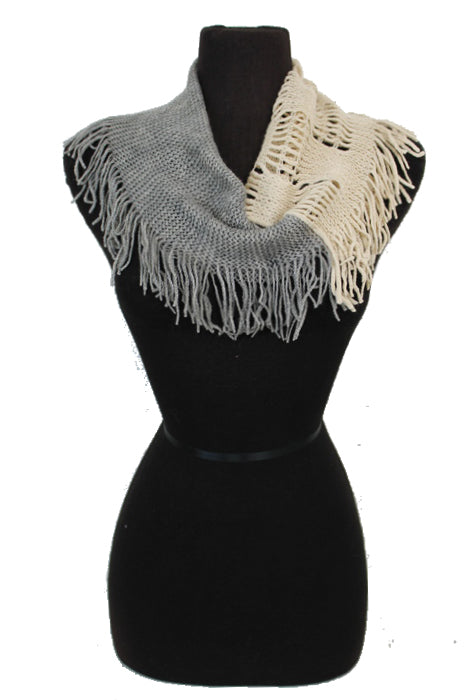 Hole Design Crochet and Knitted Soft Infinity Scarves