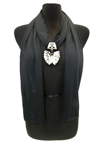 Butterfly Jewel Rhinestone Charm Scarf