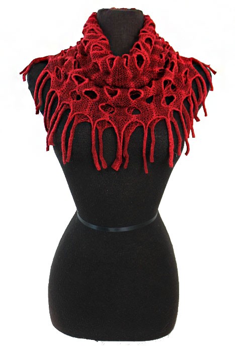Two Tone Design Knit Mini Magic Scarves