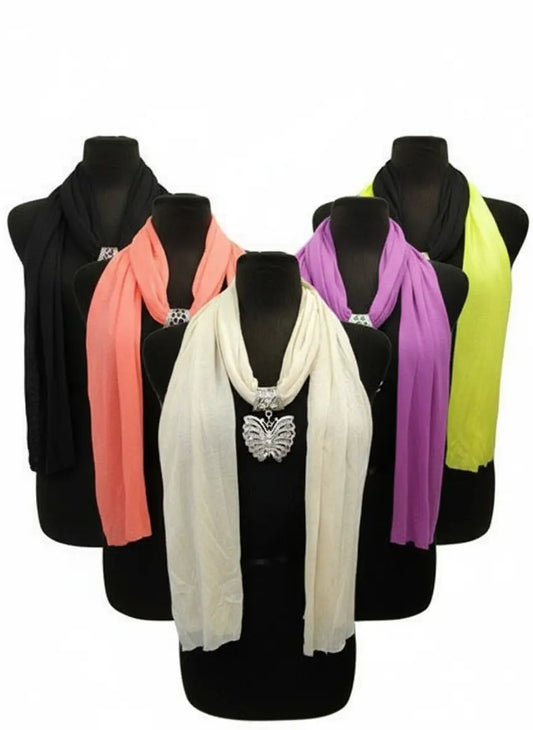 Butterfly Jewel Rhinestone Charm Scarf