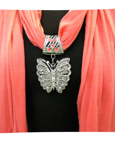 Butterfly Jewel Rhinestone Charm Scarf