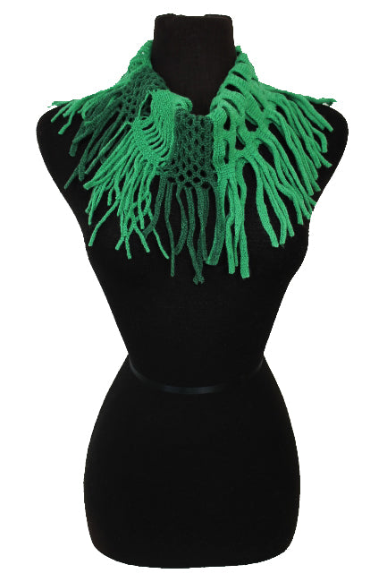 Ragged Fringed Two Color Toned Mini Tunnel Magic Scarves