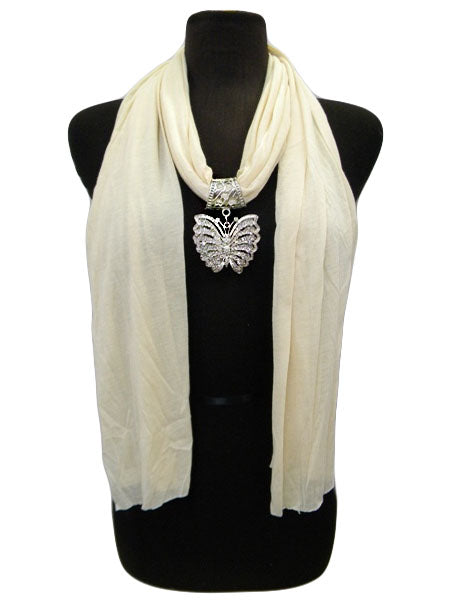 Butterfly Jewel Rhinestone Charm Scarf