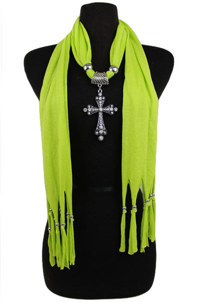Cross Jewel Rhinestone Charm Scarf