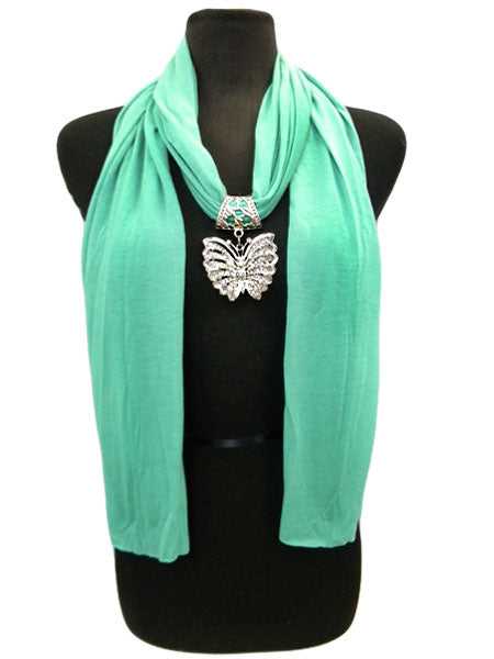 Butterfly Jewel Rhinestone Charm Scarf
