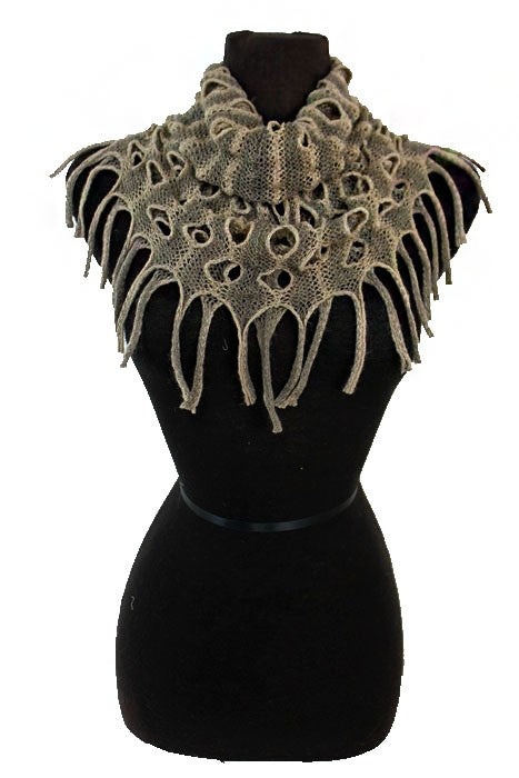 Two Tone Design Knit Mini Magic Scarves