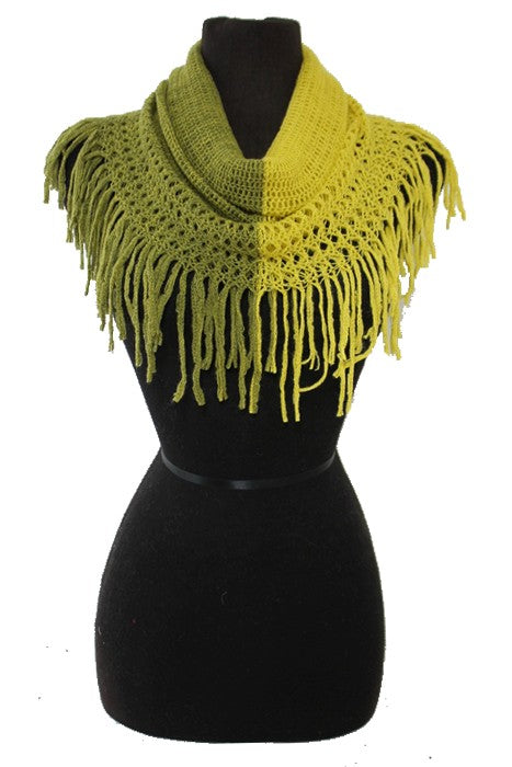 Two Tone Half Shaded Knitted Design Mini Magic Softness Scarves