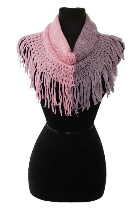 Two Tone Half Shaded Knitted Design Mini Magic Softness Scarves