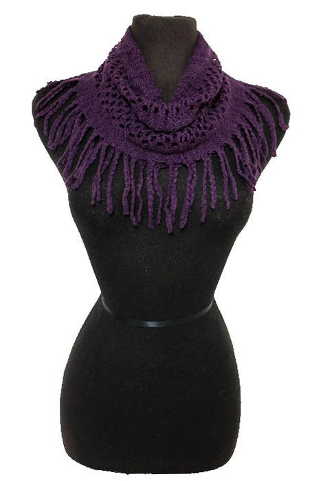 Bubbly Pattern Knitted Hole Design Mini Knit Magic Softness Scarves