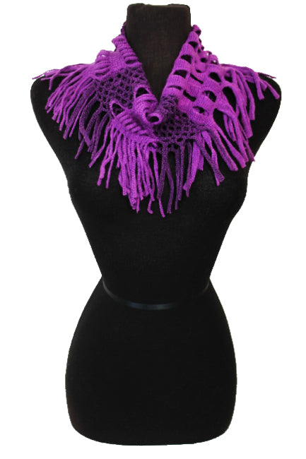 Ragged Fringed Two Color Toned Mini Tunnel Magic Scarves