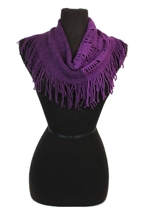 Hole Design Crochet and Knitted Soft Infinity Scarves