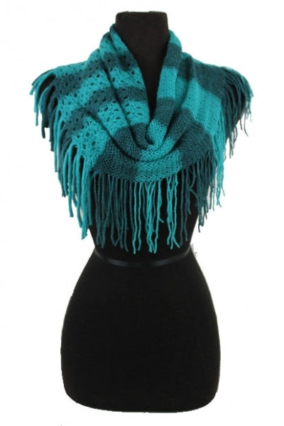Thick Stripped Double Tone Mini Knit Magic Scarves