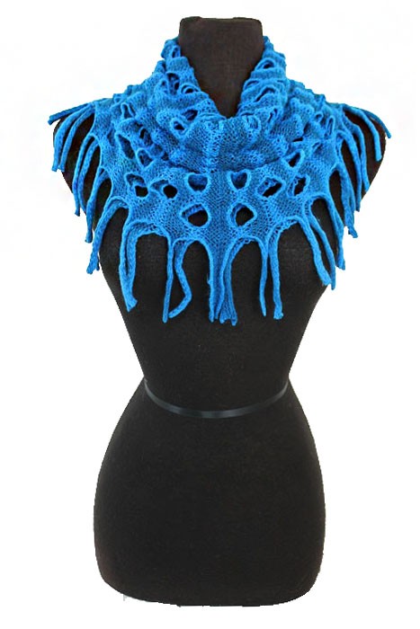 Two Tone Design Knit Mini Magic Scarves