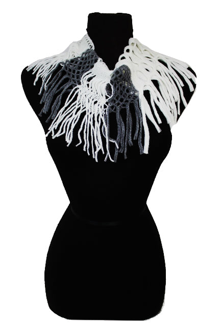 Ragged Fringed Two Color Toned Mini Tunnel Magic Scarves