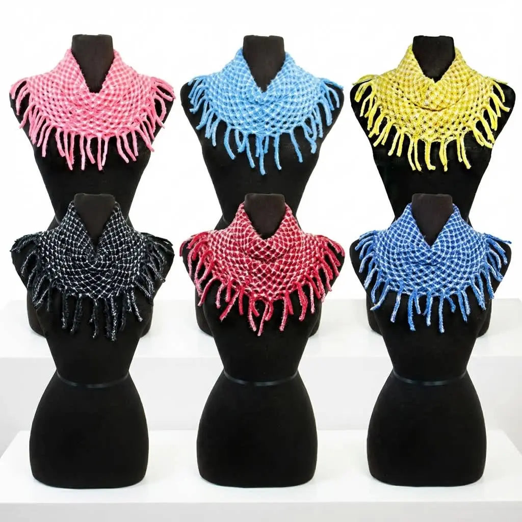 Angora Brushed Tiny Diamond Knitted Design Mini Magic Softness Scarves