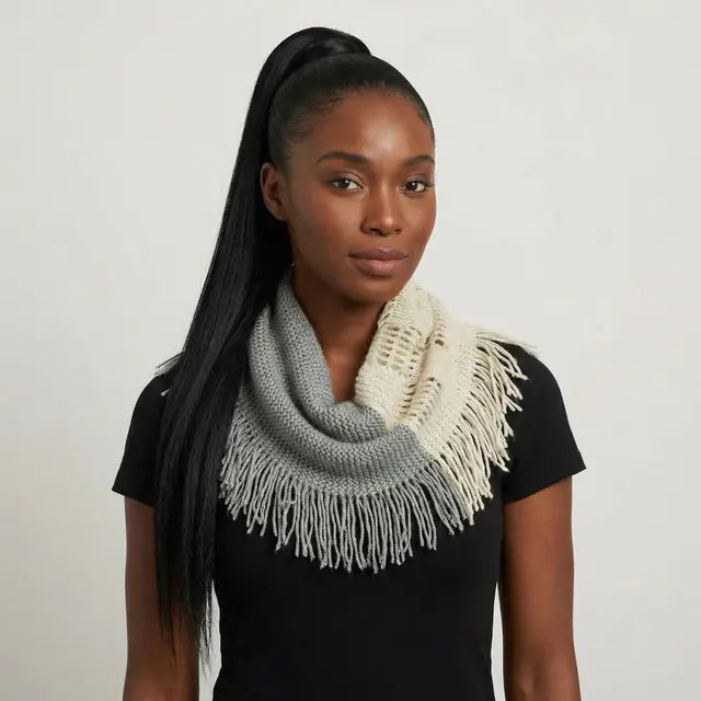 Hole Design Crochet and Knitted Soft Infinity Scarves